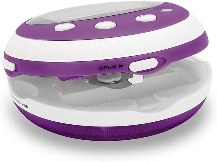 Pill Box 5 Compartments 5 Alarm Times, Purple
