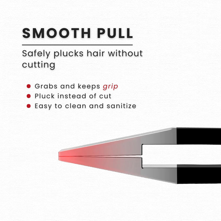 Eyebrow Tweezers Women Facial Hair, Stainless Steel Facial Hair Removal Precision Tweezer for Men & Women in Black, Slanted Tip Eyebrow Plucker for Easy Plucking, Professional Tweezers by