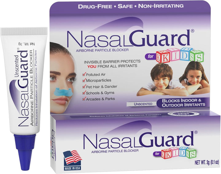 Allergy Relief & Allergen Blocker Nasal Gel for Kids - Dust, Pet Hair & Dander Blocker - Drug-Free, Safe for Kids, Non-Irritating, Moisturizing, Made in USA (0.1 Oz) Cool Menthol