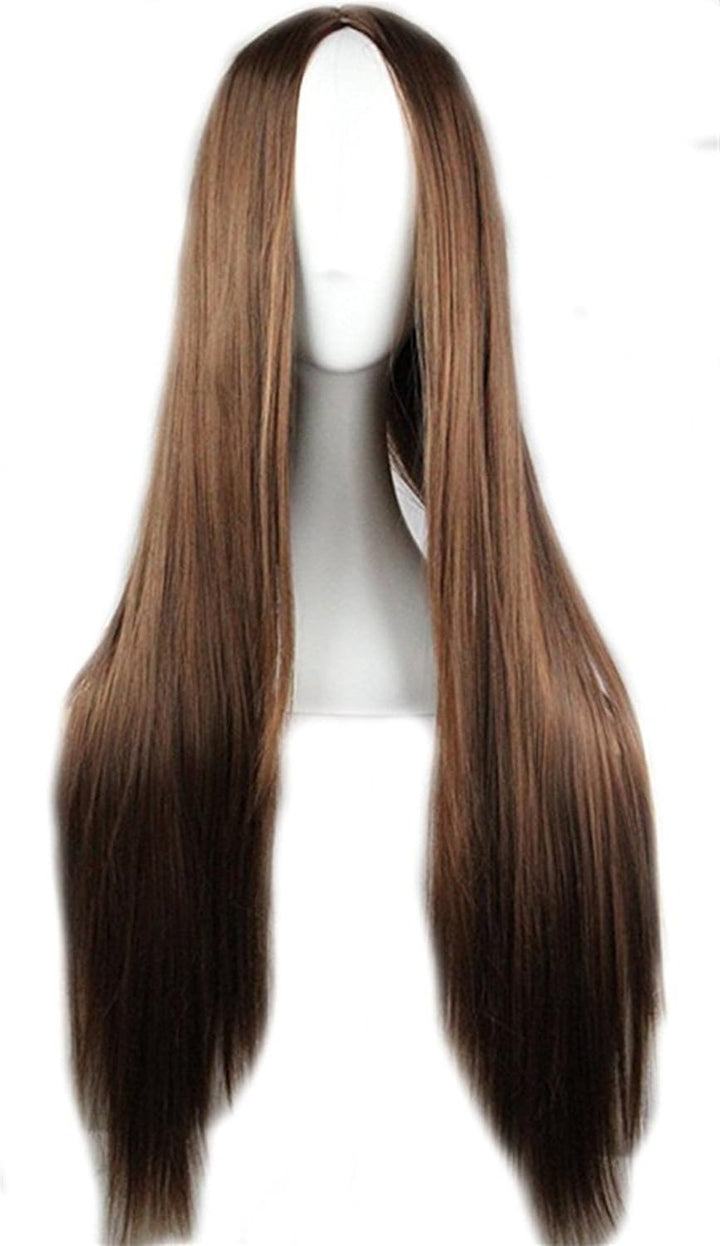 29.5 Inches 75Cm Ladies Long Straight Wig Black Heat Resistant Synthetic Wigs for Fun,Party & Night Out Cosplay Halloween Costume Wig