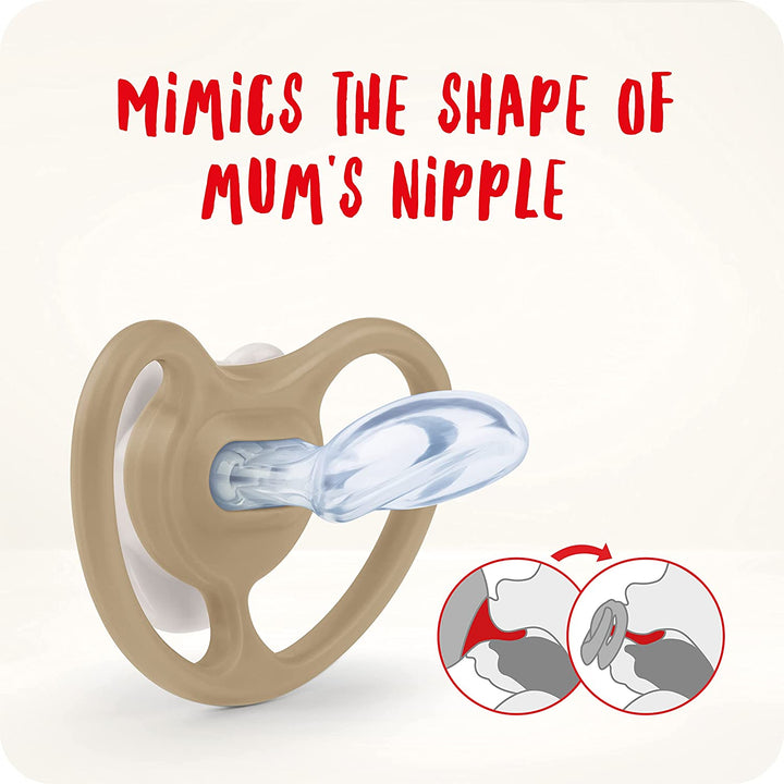 Space Day & Night Baby Dummy | 18-36 Months | Glow-In-The-Dark Soothers with Extra Ventilation for Sensitive Skin | Bpa-Free Silicone | Zebra & Lion | 4 Count