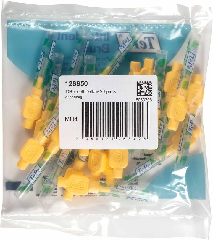 Interdental Brush, Extra Soft, Yellow, 0.7Mm/Iso 4, 20Pcs, Efficient Cleaning between Teeth, Plaque Remover, Dental Flosser for Small Gaps