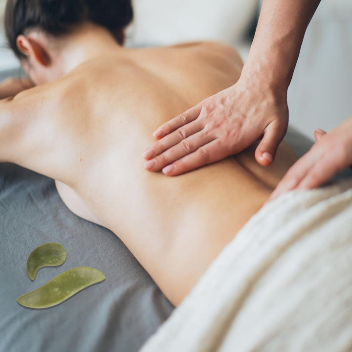 2Pcs Natural Jade Gua Sha Boards Face Massage Plate for Skin Beauty and Body Health Smooth Traditional Scraping Tools with Ergonomic Design for Facial and Full Body Use