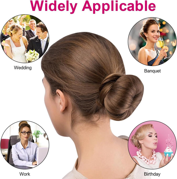 Hair Donut Bun Maker Set, 4 Pcs Ring Style Donut Bun Shaper with 30 Hair Pins, Blonde Chignon Doughnut Bun Hair Accessories for Girls Kids Women DIY Chignon Hair Styles