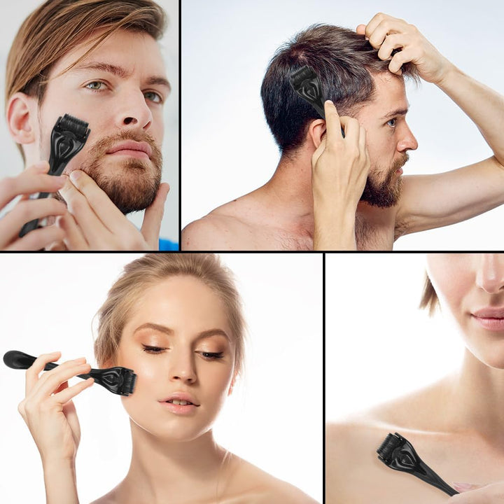 Derma Roller, 1Mm Microneedle Derma Roller for Men and Women, Professional Microneedling Derma Needling, Micro Needle Roller Facial Wrinkles Hair Loss Stretch Marks Hair Regrowth