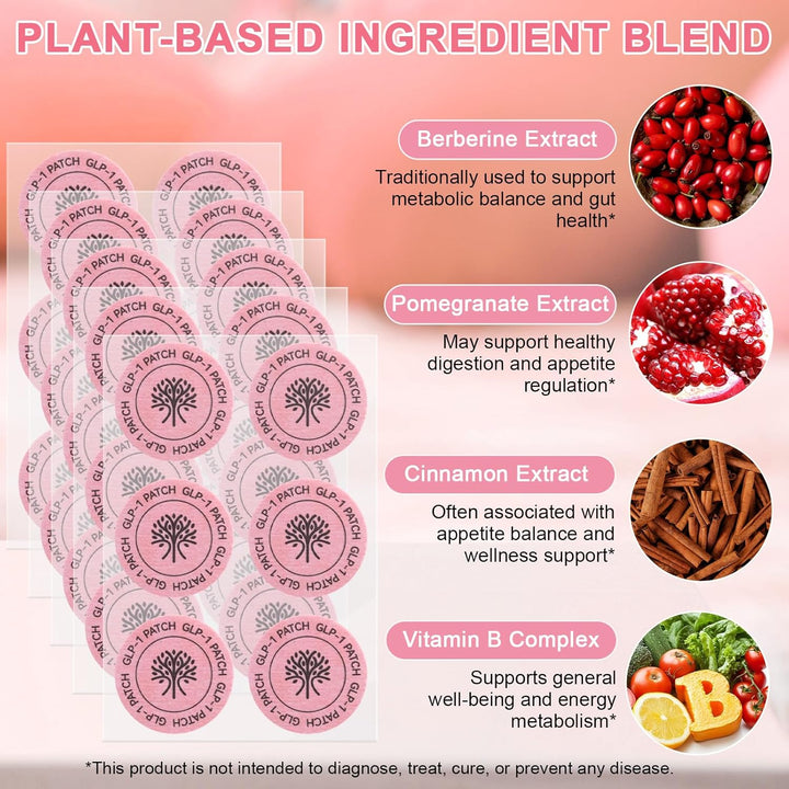 GLP-1 Patches 60 Count for Women & Men, Natural Ingredients Patches