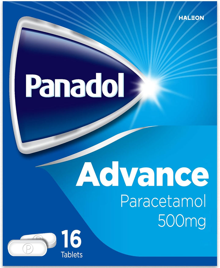 Advance Painkillers, 500Mg Paracetamol Tablets, Pain Relief for Migraines, Headaches, Backache, Period Pain and Toothache, Pack of 16
