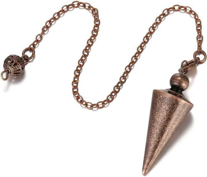 Metal Dowsing Pendulum Copper Pendent Pendulum for Reiki Healing Divination (Bronze)