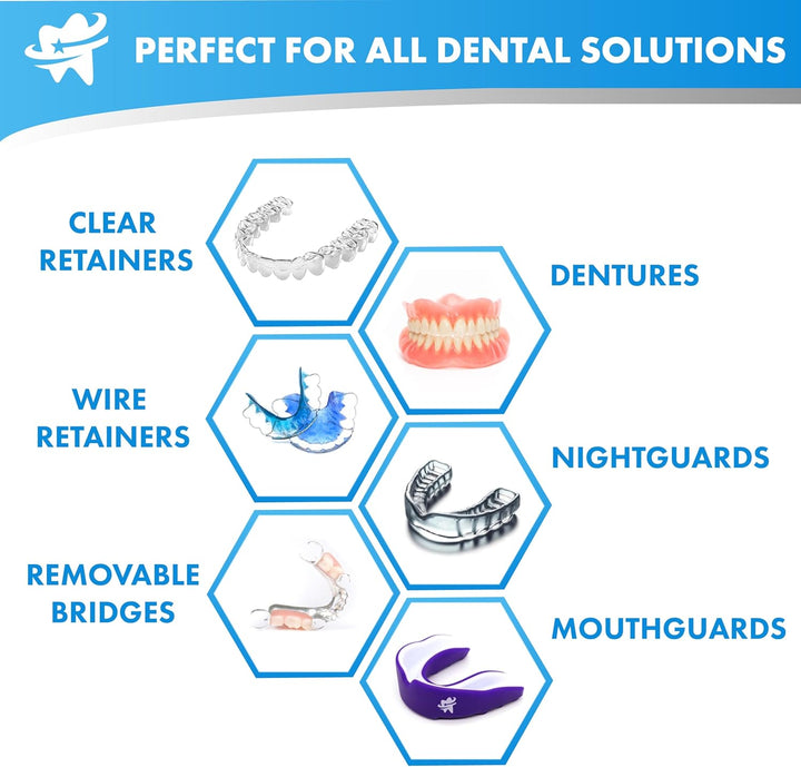 Retainer Cleaner Tablets - 120 Tablets 4 Months Supply - Fresh, Brite and Stain-Free Retainer Cleaning Tablets, Aligner, Gum Shield, Mouth Guard, Denture Cleaners - Dentasheen