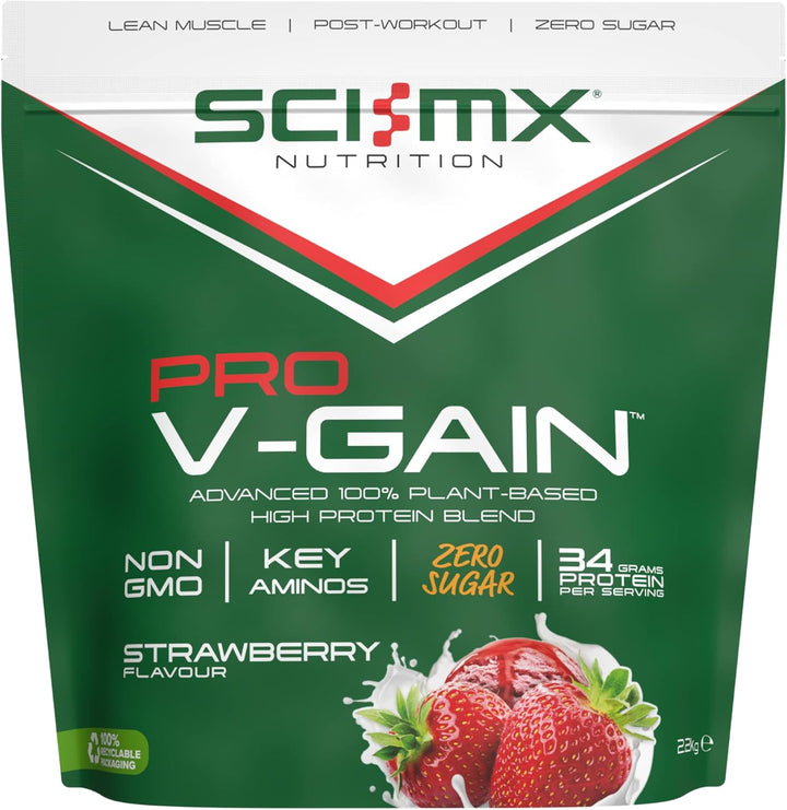 Pro-V Gain - 100% Vegan Chocolate Flavour Soy Protein Powder Isolate + B12 + Magnesium - Muscle Growth & Maintenance - Sugar Free, Non-Gmo - 2.2KG (49 Servings) 33G of Protein per Serving