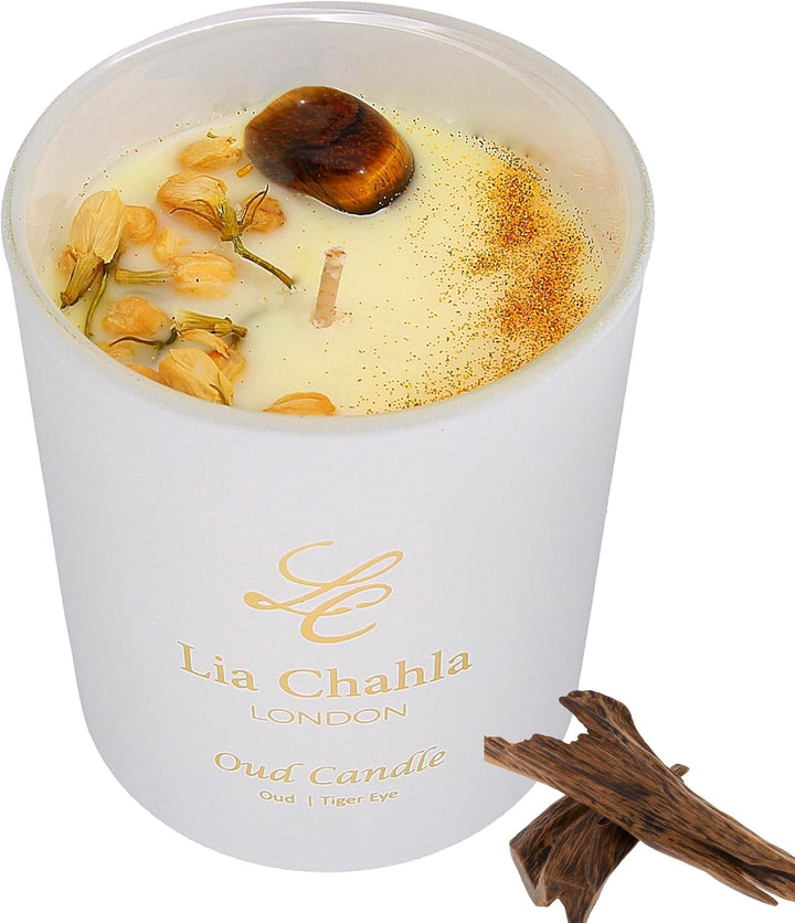 Lavender Soy Candle Gifts for Women | Infused with Amethyst Crystals and Florals | Aromatherapy Spiritual Healing & Anxiety Relief, Christmas Gifts (Lavender/Amethyst, 10 OZ)