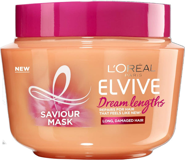 Elvive Dream Lengths Hair Mask, Nourishing & Strengthening Treatment, Enriched with Castor Oil, for Long, Damaged Hair 300Ml
