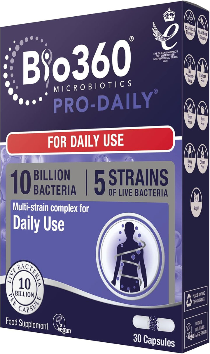Bio360 Kidz Pro-5 Daily Microbiotic Powder 90G for Children 12 Months to 12 Years - 5 Billion Friendly Bacteria - Supports Digestive Health & Immunity Sugar Free Vegan Non-Gmo Gluten-Free