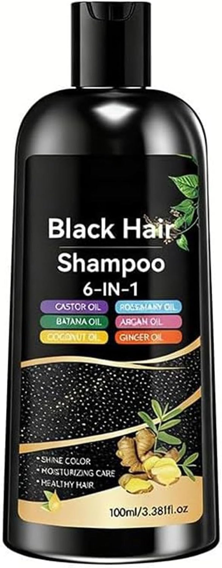 Hair Dye Shampoo, 6 in 1 Natural Herbal Ingredients Hair Colour Shampoo, Grey Hairs Beard Coverage, Non-Irritating & Nourishing, Instant & Easy for Men Women (Chestnut Brown)
