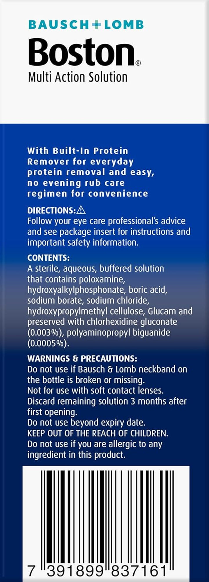 Simplus Multi-Action Solution, 120Ml Contact Lens Solution for Rigid Gas Permeable Contact Lenses - Clean, Disinfect, & Condition with Lens Case
