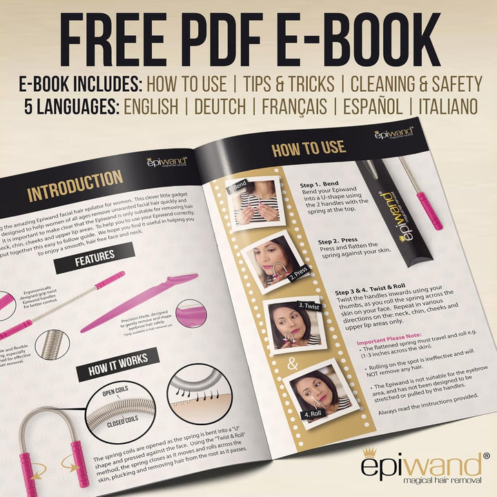 Facial Hair Remover Threading Tool for Women - Easily Remove Facial Hair from Your Upper Lip, Chin, Cheeks and Neck with This Professional Spring Facial Hair Epilator. Includes Gift Box & Instructions