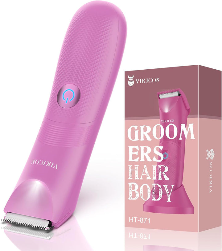 Balls Trimmer Men, Pubic & Body Hair Trimmer Men, IPX7 Waterproof Body Groomer W/Light & Ceramic Blade, Shavers for Private Parts, Electric Male Razor, USB-C Charging, Gifts for Him Dad