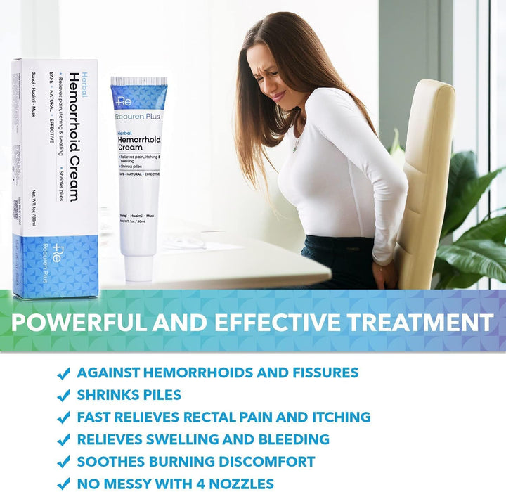 Hemorrhoids Treatment Hemorrhoid & Fissure Cream Fast Acting Hemorrhoid Cream and Healing Formula for Itching Swelling Bleeding Burning and Maximum Pain Relief 30G,1Pack
