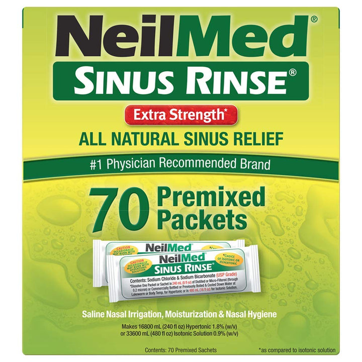 'S Sinus Rinse Extra Strength Pre-Mixed Hypertonic Packets, 70 Count (Pack of 1)
