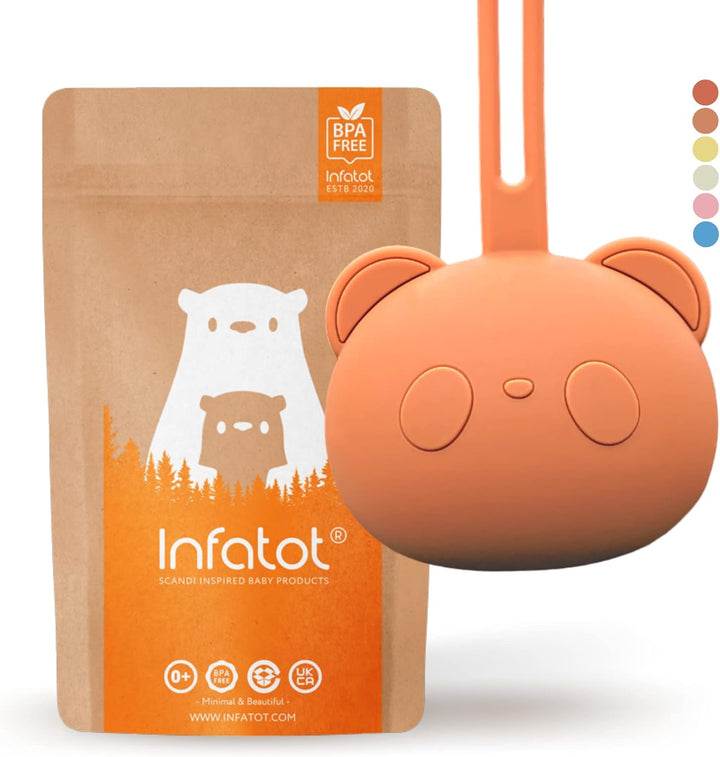 ® Silicone Dummy Case - Pacifier Holder Soother Pod Case W/Strap - Dummy Box 100% Free from BPA, PVC, Dummy Holder Case, Dummies Case Pair with Dummy Clip, Dummy Cases for Babies - Yellow