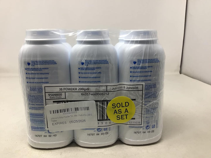 Powder Talc Talcum Soft Skin Care Protect Bottles - Pack of 6 X 200 G