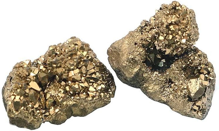 2Pcs Natural Pyrite Stone and Minerals Natural Crystal Quartz Stone for Divination Chakra Energy Healing Stones
