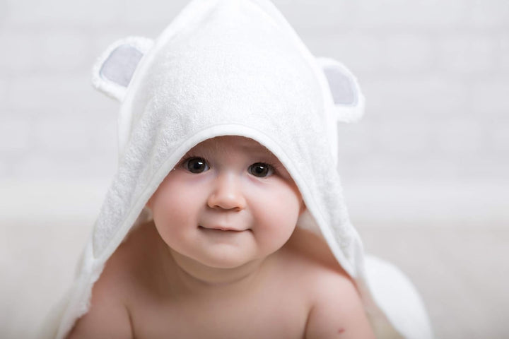 Luxury Hooded Towels for Kids Extra Large 90X90Cm, Newborn Baby Bath Towel or Older Kids Poncho Towel, Thick Soft Absorbent Bamboo, Gift Boxed for Baby Shower. British Seller