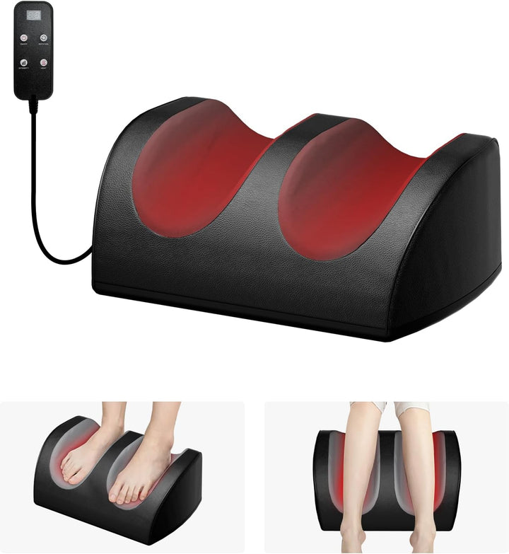 Shiatsu Foot Massager with Heating Function, Relaxes Leg Muscles, Improves Blood Circulation, Foot and Leg Massager with Massage Rollers for Deep Tissue Massage, Gift for Mom, Dad and Friends