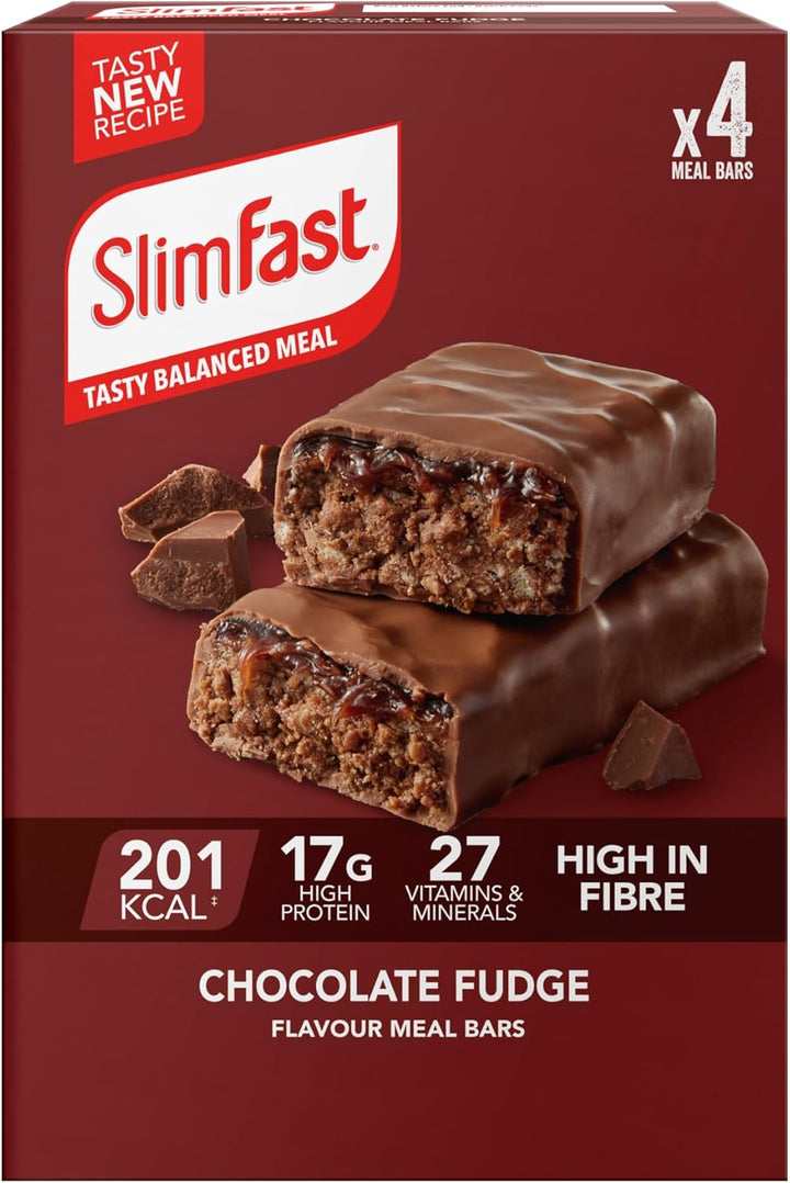 Dark Chocolate & Cranberry Meal Bar, 15 G Protein, 200 Calories, 27 Vitamins & Minerals, Meal Replacement for Weight Management or High-Protein Snack for Work, Gym & Travel, 4X60 G