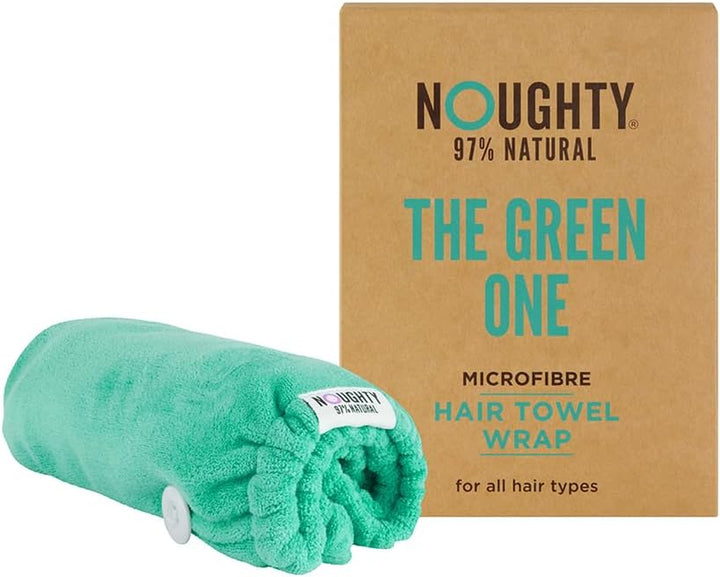 97% Natural Microfiber Hair Towel Quickly Absorbs Moisture Quick-Dry Wrap, Reduces Breakage Combats Frizz Green
