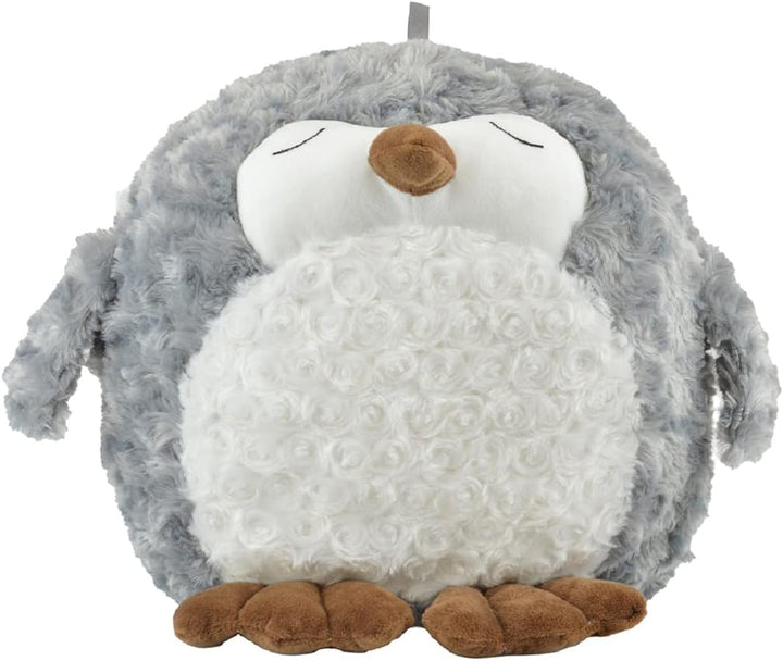 Long & Regular Warm Winter Hot Water Bottles ~ Cute Plush Animal & Plain Design Removable Covers (800Ml - round Plush Owl)