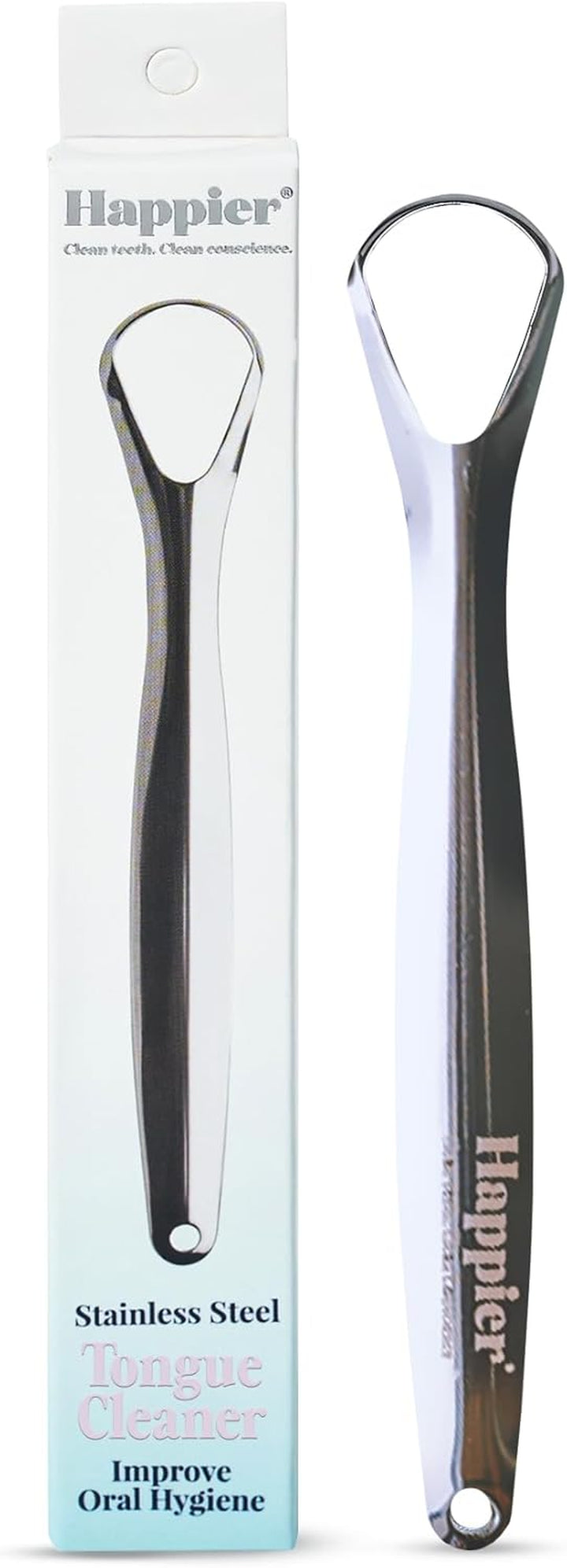 Tongue Scraper - Stainless Steel Tongue Scrapers for Adults - Plastic Free Tongue Cleaner with Ergonimic Handle Restore Fresh Breath for Men and Women