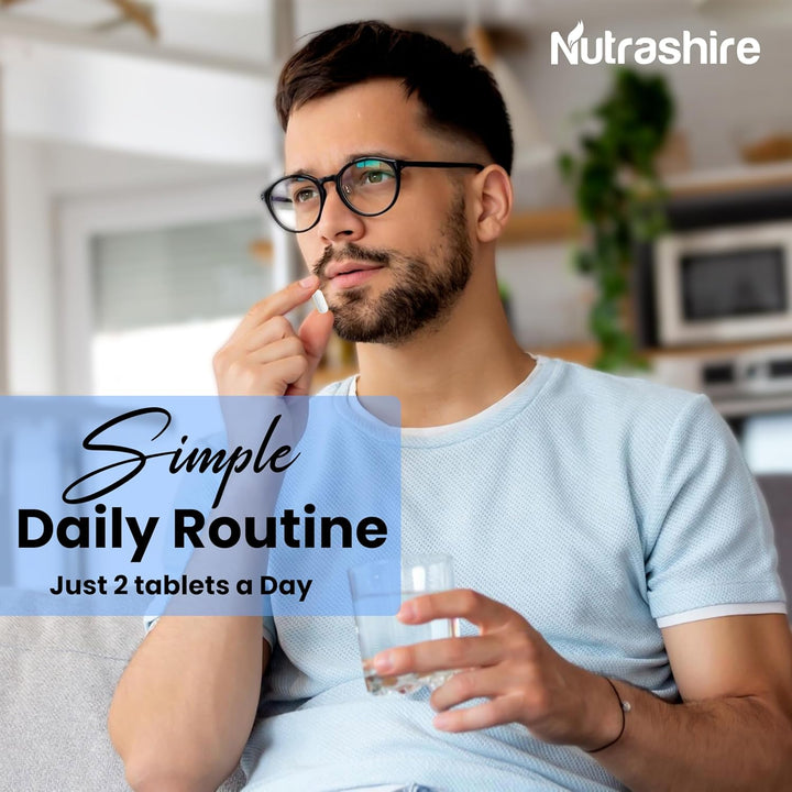 Glucosamine and Chondroitin High Strength Complex 180 Tablets - Vitamin C Joint Care Supplements for Cartilage, Bones, Fatigue & Immune Support – Made in the UK