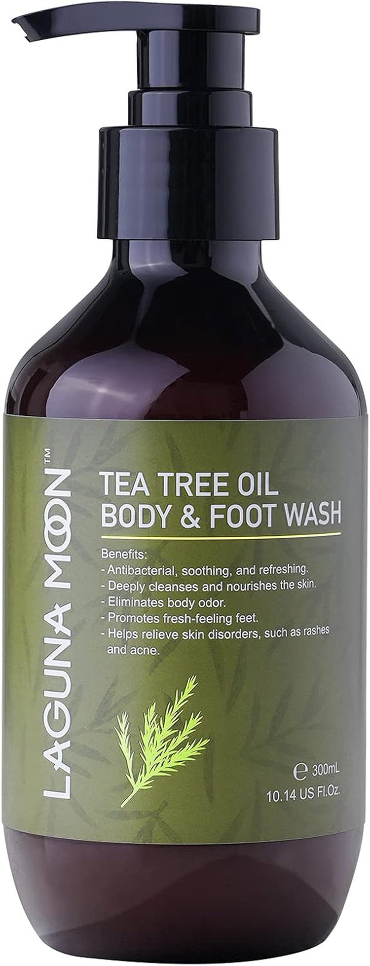 Tea Tree Body Wash, Antifungal Body Soap with Pure Tea Tree Oil for Athlete'S Foot, Body Odor, Eczema, Jock Itch, Ringworm, Toenail Fungus, Acne, Natural Foot & Body Wash, 300Ml(10.14Fl Oz)