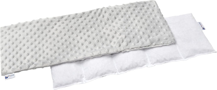 Cherry Stone Pillow 60X20Cm 800G 100% Cotton 5-Chamber Eco Natural Heat Pillow Cold Therapy Removable Pillowcase (Grid)