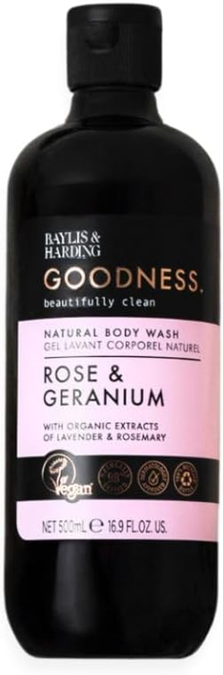 Goodness Rose & Geranium Natural Bath Soak, 500 Ml (Pack of 3) - Vegan Friendly