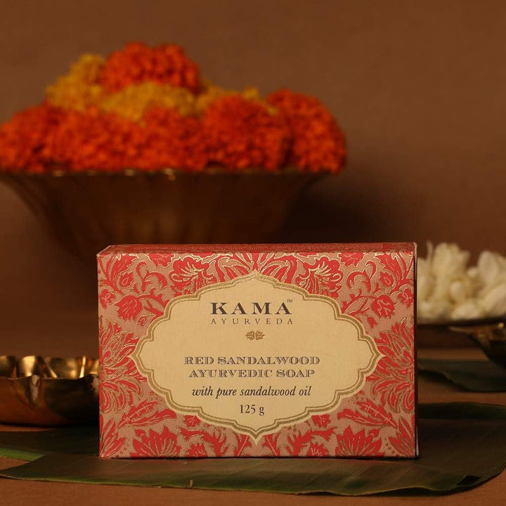 Red Sandalwood Ayurvedic Soap with Pure Sandalwood Oil, 125G
