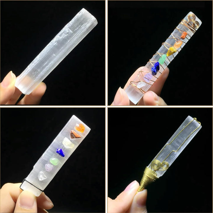 4" Selenite Crystal Sticks, 12Pcs Large Selenite Wand White Raw Rough Crystals Bulk Reiki Energy Stones for Healing Reiki, Protection, Divination, Witchcraft Supplies