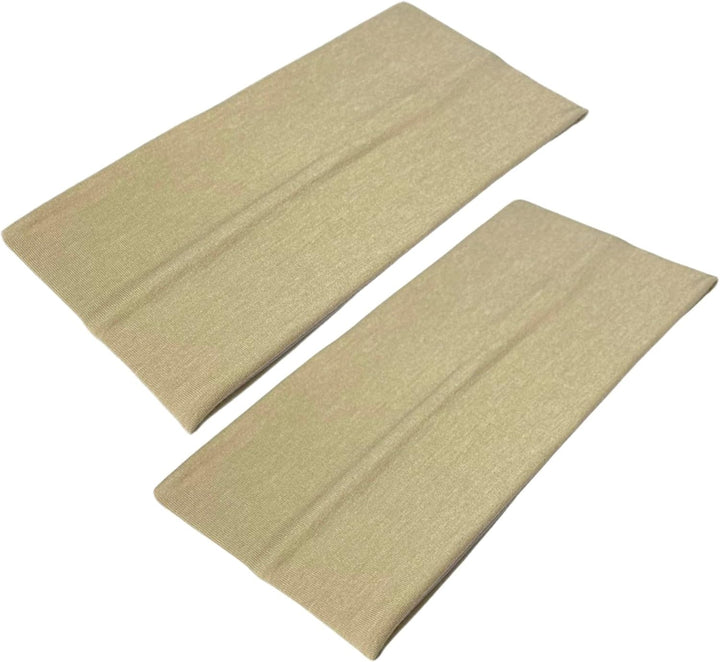 Extra Wide Headbands 11Cm Plain Stretchy Kylie Head Band 2 Pack Unisex Bandeau Headbands for Women & Men Soft Hairbands Yoga Bandana Headband (Black)