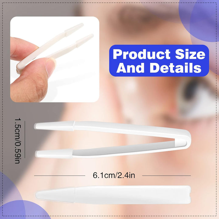 Contact Lens Remover Tool Contact Applicator Scleral Lens Remover Inserter Soft Suction Holder with Ventless Bottles and White Tweezers