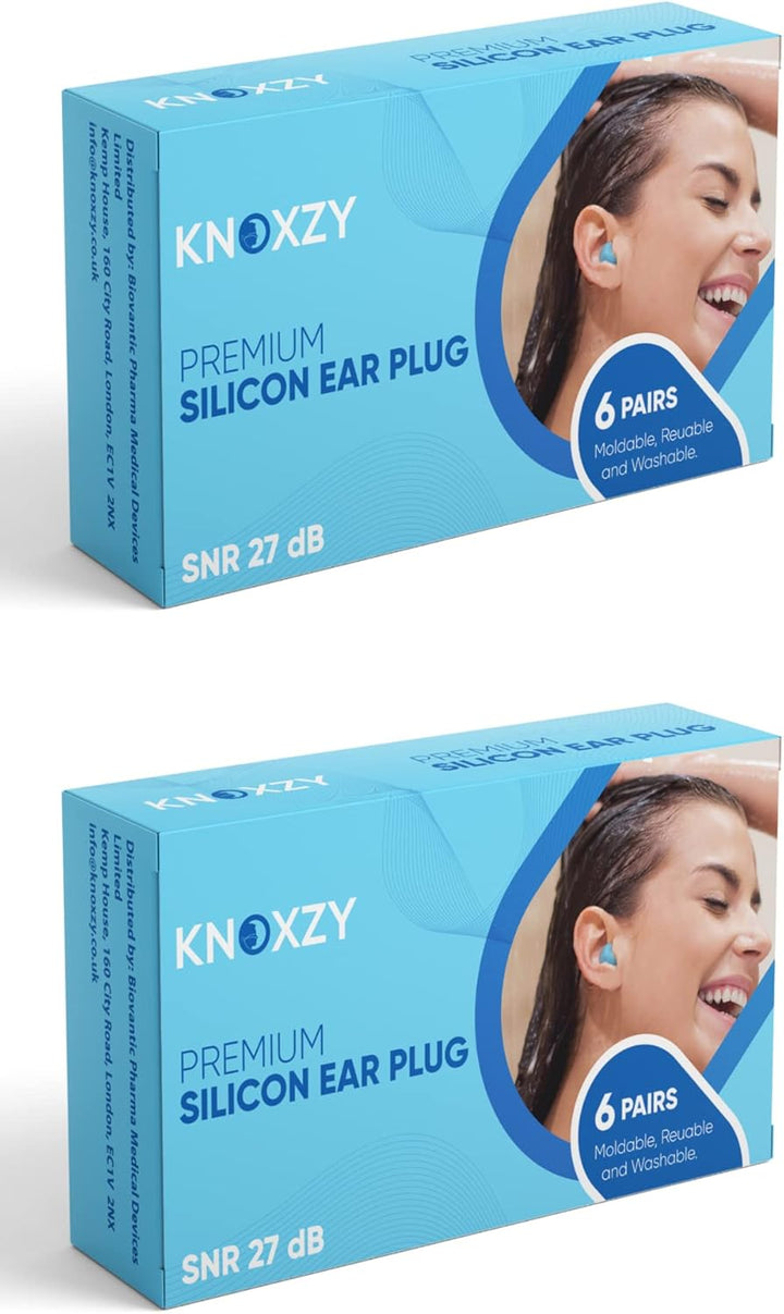 Silicone Ear Plugs for Sleeping Re-Usable Waterproof Noise Cancelling Premium Moldable Ear Plugs for Sleeping, Travelling, Studying Noise Reduction