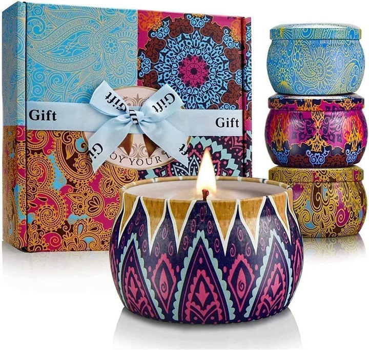 Candles-Scented Candles Gifts for Women,9 Pack Soy Wax Candle Set for Female Friend-Long Burning Aromatherapy Tin Candles for Birthday,Mother,Eid,Anniversary