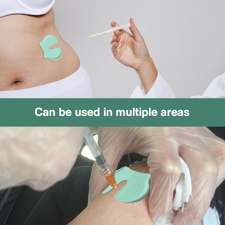 4 Pcs Shot Pain Reducer Green, Shot Blocker Reduce Fear of Injections, Shot Helper Pain Relief for Adults and Children, Immunization Shot Assist Blocks