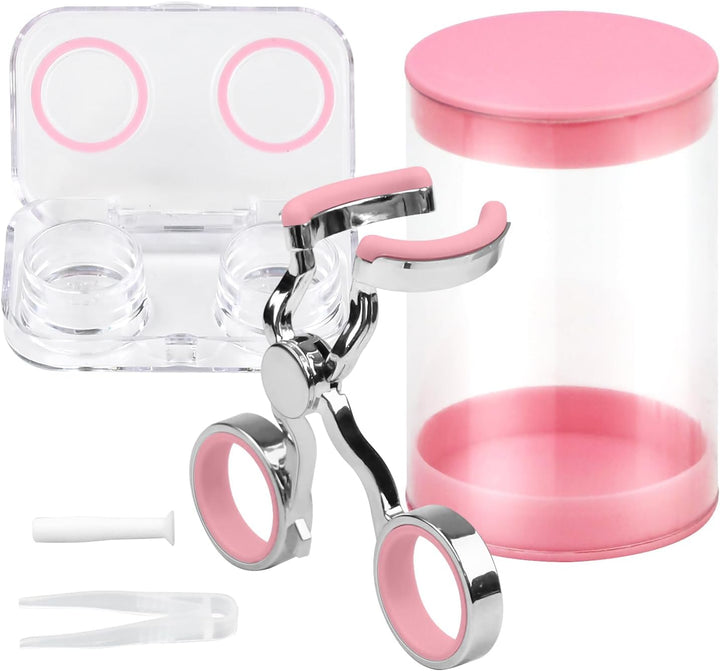 3 Packs Contact Lens Applicator - Contact Lens Remover Tools Easy to Use -Tweezers & Suction Stick Handler with Storage Case, Black