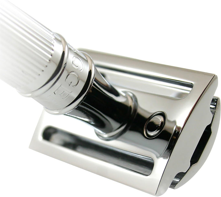 Chrome-Plated Lined Handle Double-Edge Safety Razor