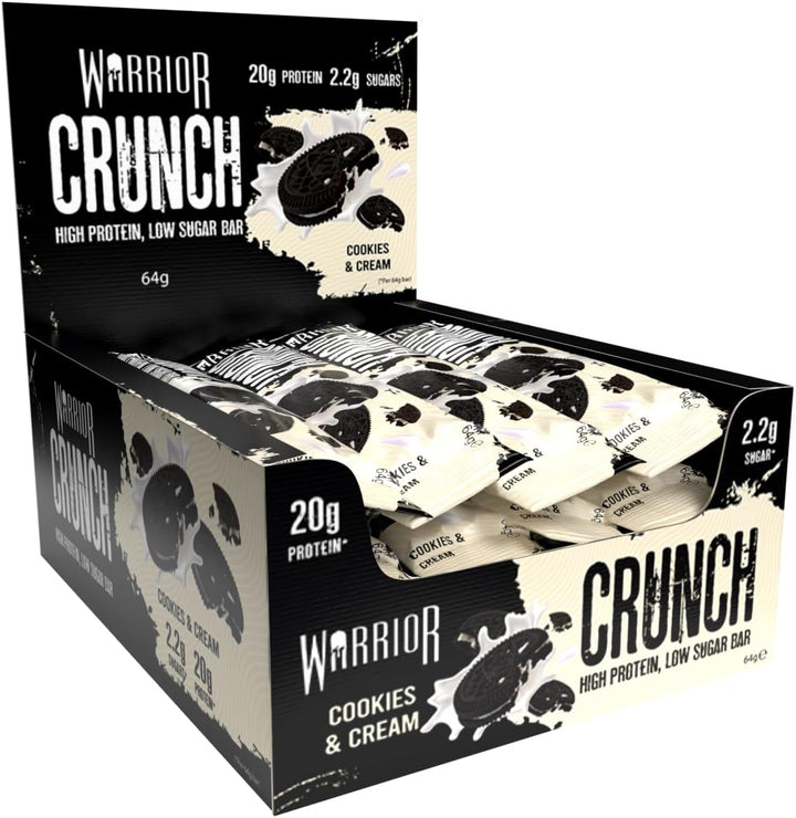 Crunch - High Protein Bars - 20G Protein Each Bar - Low Carb, Low Sugar Snack - 12 Pack X 64G (White Chocolate)
