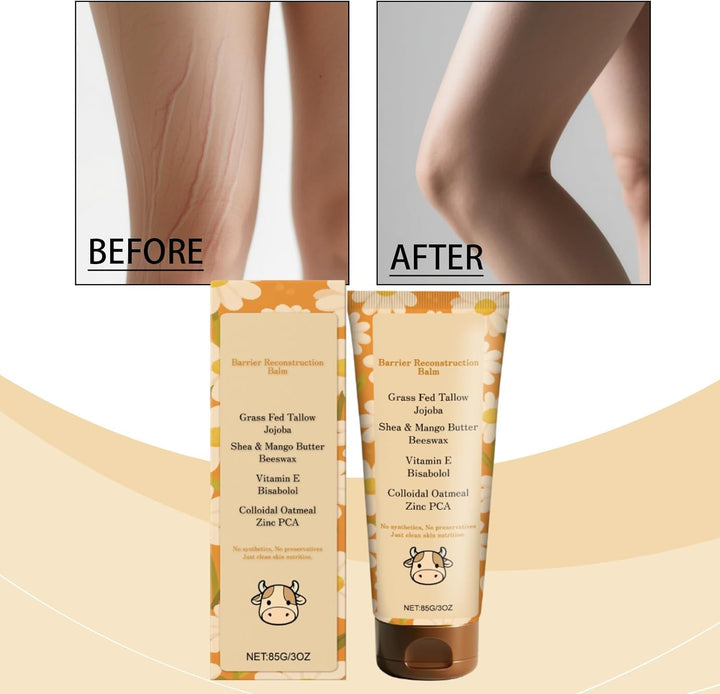 Tallow Glow Balm, Beef Tallow Skin Care, Tallow Barrier Reconstruction Balm with Colloidal Oatmeal, Deep Nourishment Face & Body, Lasting Resilience, Support Skin'S Natural Barrier