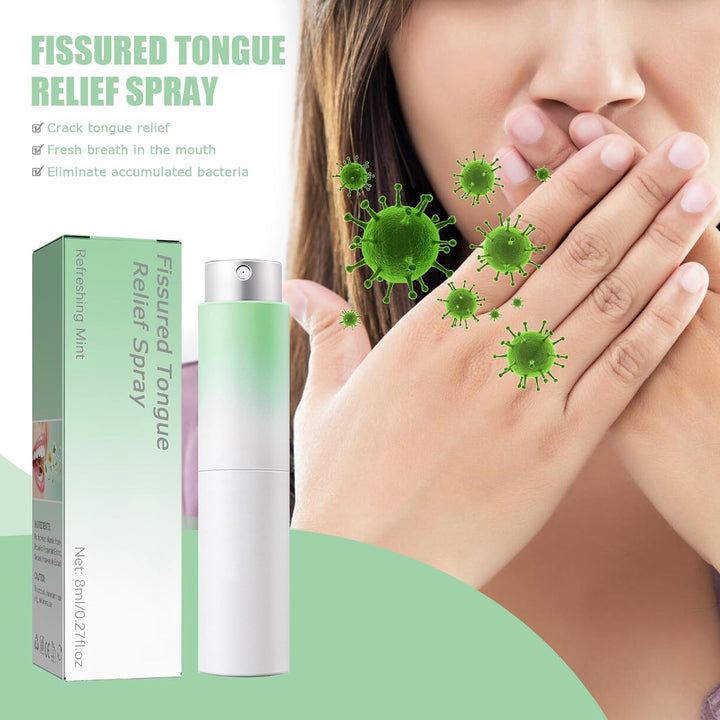 Fissured Tongue Relief Spray,Tongue Repair Spray,Sore Tongue Relief Sore Tongue Relief Mint Breath Spray,Moisturising Dry Mouth Relief Spray,Breath Freshener