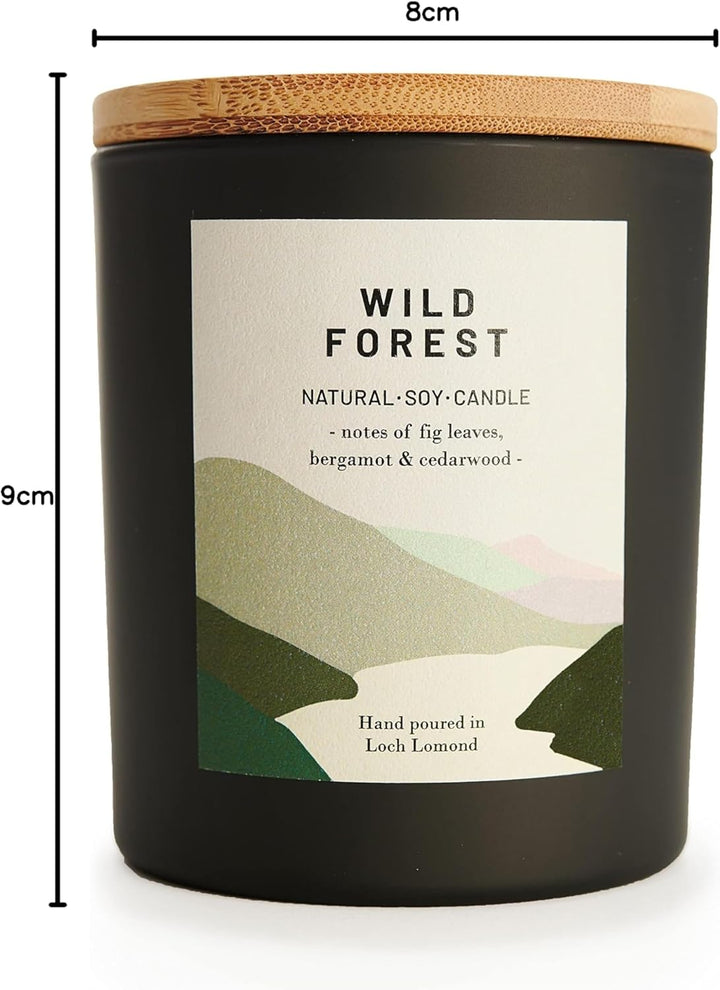 Wild Forest - Organic & Vegan, Luxury Scented Soy Wax Candles. Hand Poured in Loch Lomond, Scotland |  Limited (+8 Scent Options, X2 Sizes) 450G
