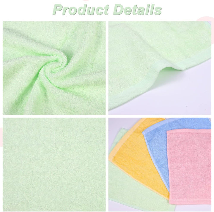 6 Pcs Flannels Face Cloths Baby Washcloths Quick Dry Reusable Face Body Cloths Squares Wash Flannels for Baby Kids Adults(25X25Cm)